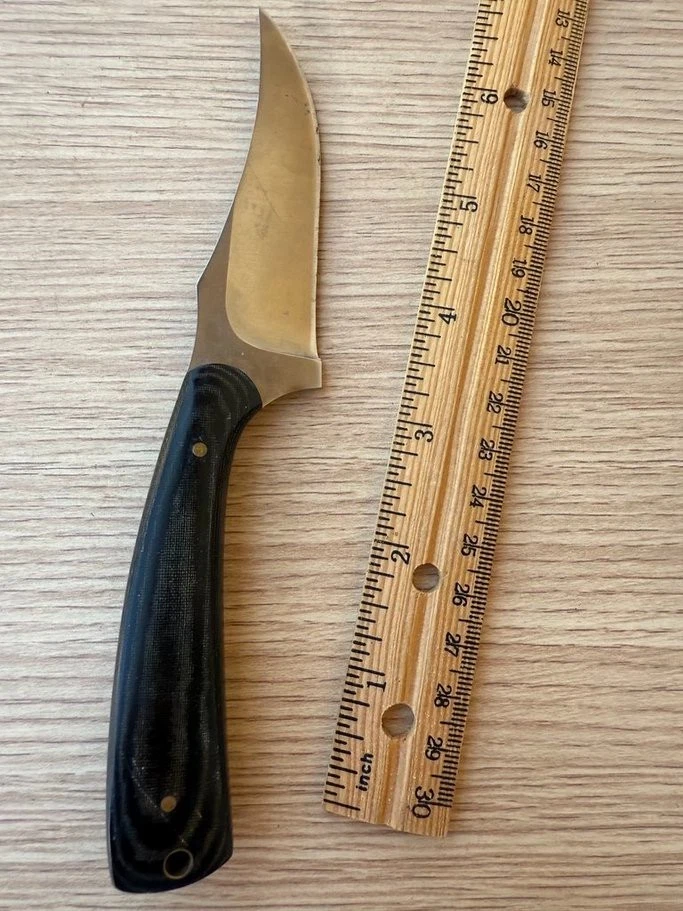 Cuchillo de hoja fija alemán Puma SGB Skinner 6570000 1.4116 mango de acero Micarta Foto 3 de 4