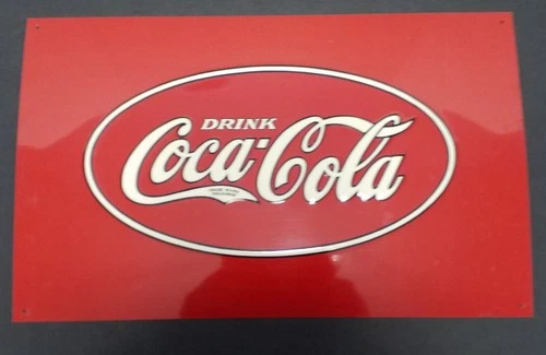 Vintage, REPRODUCTION METAL Drink COCA COLA Sign
