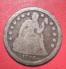 1856 US Seated LIBERTY SILVER Dime! "Philadelphia" Mint! Good! Old US Coin!