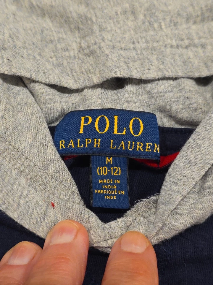 Polo Ralph Lauren Boys Size M (10/12) Red & Blue Striped Pullover - Изображение 3 из 4