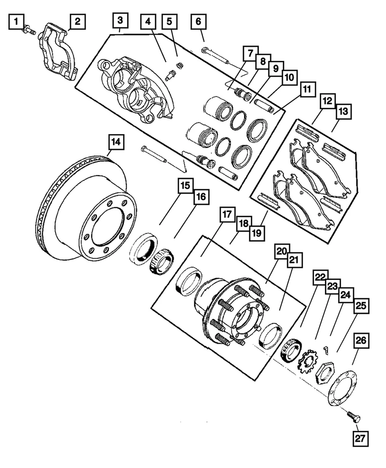 Cojinete de rueda genuino Mopar 2500 3500 1500 Ram 2500 Ram 3500, exterior 5086772AA Foto 3 de 3