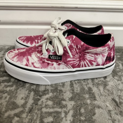 Vans Off The Wall Sneakers Missy Pink Tie Dye Skater Lace Up Shoe - Kids Size 12 - Picture 7 of 8