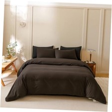Dark Brown Comforter Set California King Size Deep Brown Bedding Set 3 PCs