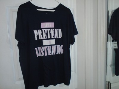 Wound Up Let's Pretend I'm Listening T-Shirt Size XL (16-18) New With Tags