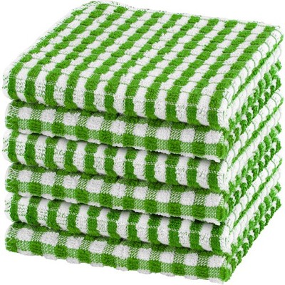 DecorRack 6 Pack 100% Cotton Kitchen Towels, Set of 6 Buffalo Checks 12'' x 12...