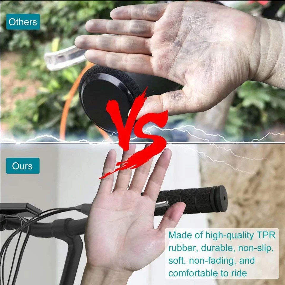 2 pairs Bike Grips Non-Slip-Rubber Bicycle Beach Cruiser Razor Mountain BMX MTB - Image 4 of 4