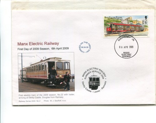 Isle of Man Railway cover, 2009, First day MER season