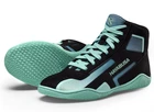 WRESTLING SHOES HAYABUSA SURGE BOXING BOOTS BLACK/CYAN