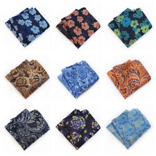 Men's Paisley Flowers Stripe Pocket Square Wedding Party Hanky Handkerchiefs
