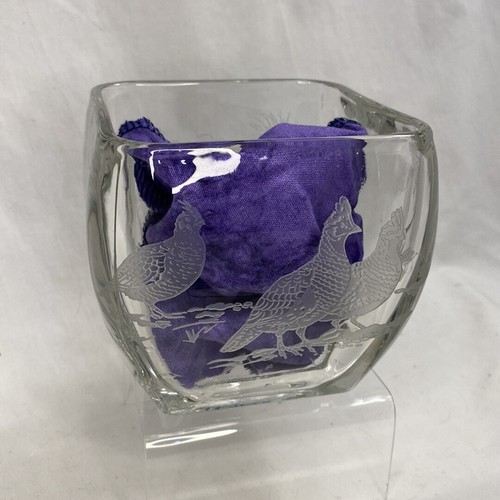 Doyle Pheasant Design Etched Crystal Bowl or Small Vase