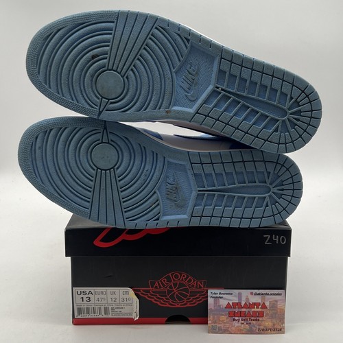 Size 13 - Air Jordan 1 Mid UNC - White Blue Leather (554724-106) - Picture 7 of 9
