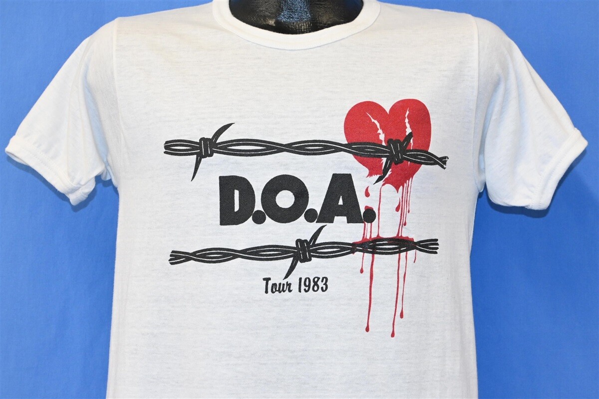 vintage 80s DOA WE COME IN PEACE TOUR 1983 HARDCORE PUNK BAND t 
