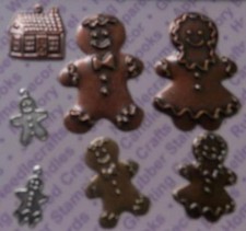 93579 Mixed Colors Asst.Gingerbread Jewelry Charms / Blister Card x 4