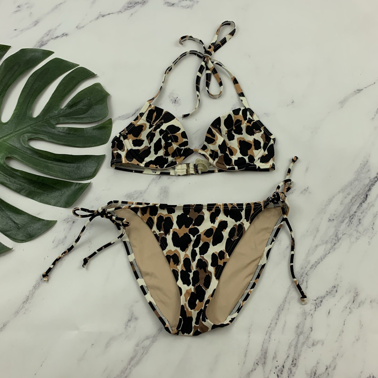 Victoria's Secret Leopard Print Bikini Size M 34 A Br… - Gem