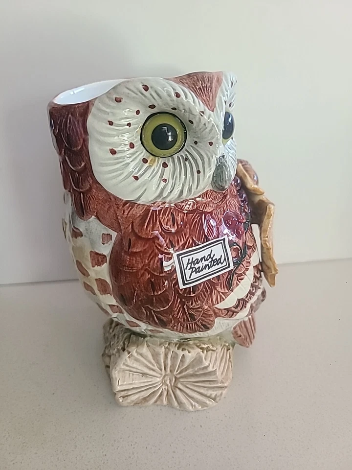 Vintage 1994 Fitz And Floyd Autumn Woods Figural Mugs HTF 5” Owl Fall Acorn - Image 2 of 4