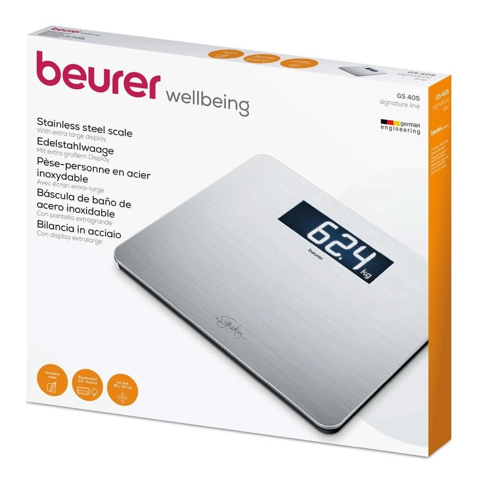 Beurer Bilancia pesapersone BENESSERE Gs 405 Signature Grigio 73582 - Immagine 2 di 4