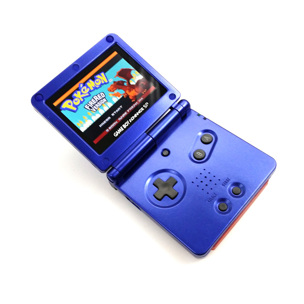 Blue Game Boy Advance GBA SP Console w/ AGS 101 Brighter Backlit