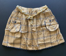 NWT Matilda Jane 12 Just Imagine FREYA Plaid Tie Waist Skirt Honey Gold