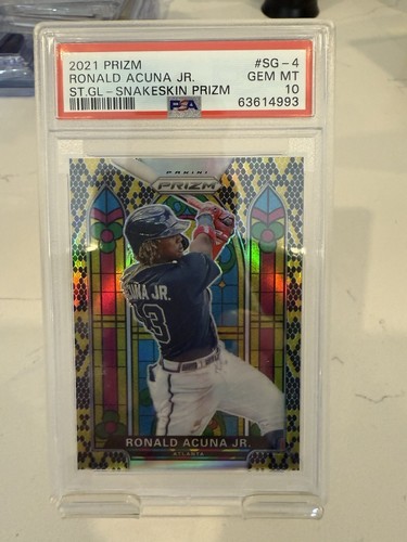 Ronald Acuna Jr. [Snake Skin] #SG-4 2021 Panini Prizm Stained Glass card