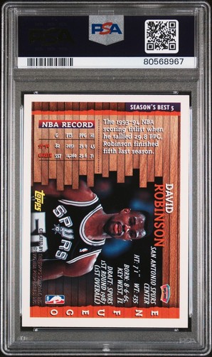 1996-97 Topps Season's Best En Fuego David Robinson #5 PSA 10 POP 7 - Bild 2 von 2