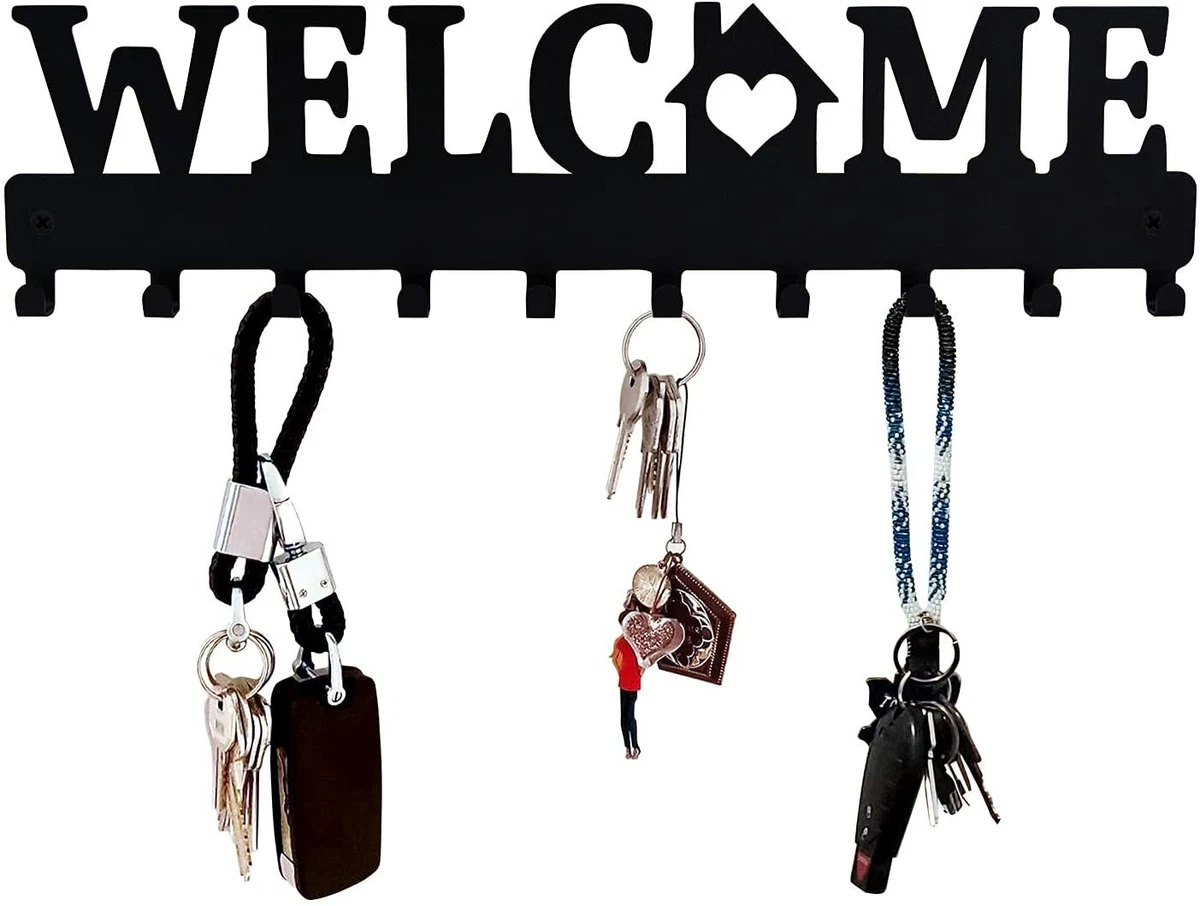 Key Holder Metal Keys Holder Decor Wall Mounted WELCOME Design Style Key Rack