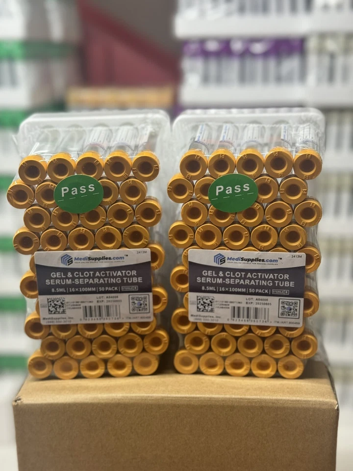 200 PIEZAS Tubos de gel de vacío SST Tiger Top 8,5 ml 16*100 mm Fecha de caducidad Oct 2025 Foto 3 de 4