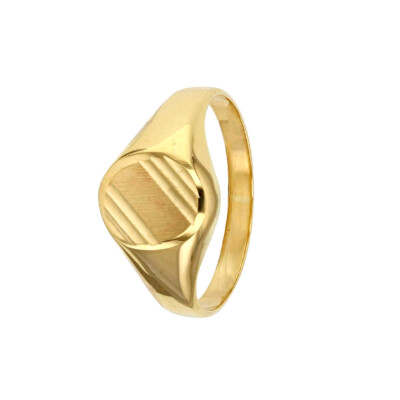 Bague Chevalière Ronde Ciselée EN OR jaune CARATS 375/1000 T62 à