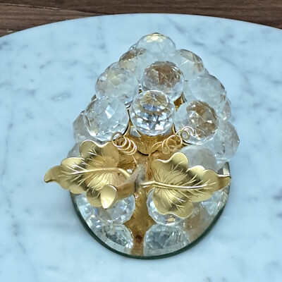 Vintage Swarovski Crystal & Gold 29 Grapes Cluster Sparkling Fruit