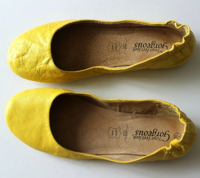ladies yellow flats