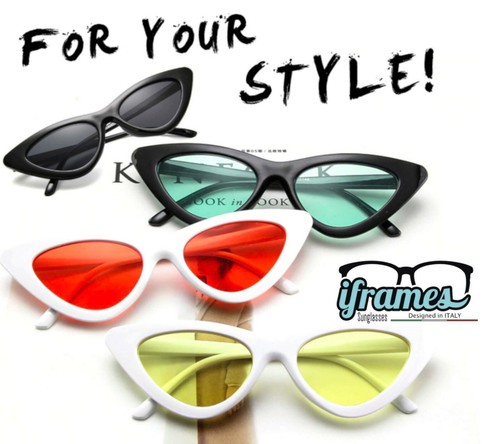 Occhiali da Sole iFrames Gradient Occhio di Gatto Vintage Donna 2019 Mod  FELINE | eBay