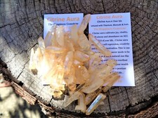 Citrine Aura Quartz Crystal Natural Rough Points-102 Grams Some Lemurians-RARE