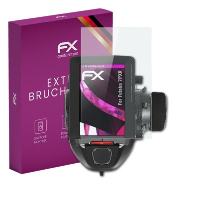 atFoliX Glasfolie für Futaba 7PXR Displayfolie 9H Schutzpanzer