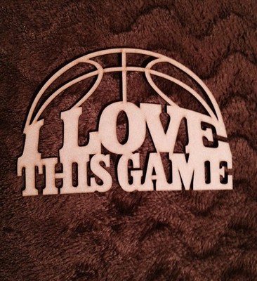 Holz I Love This Game Holz Ausschnitt MDF Plakette 3mm dick Bastelform Rohling