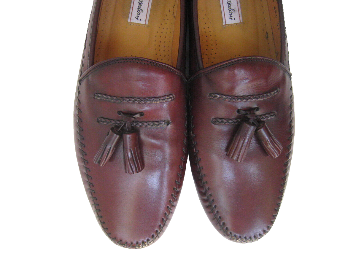 Sandro Moscoloni Men\'s Leather Wingtip Loafers Burgandy Size 10D Shoes Sandro Moscoloni Casual Loafers & Slip-On for Men for sale  main image 3