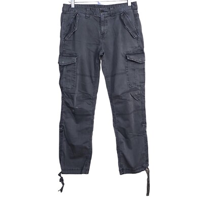 Uniqlo Cargo Pants Unisex Size Dark Gray Cotton Blend Roll Up