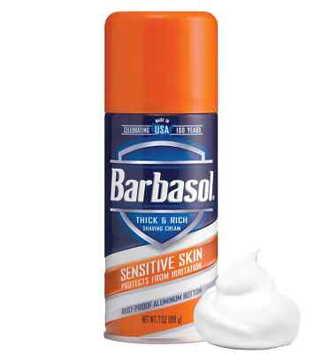 1 Pack Barbasol Sensitive Skin Thick & Rich Shaving Cream For Man, 7 oz