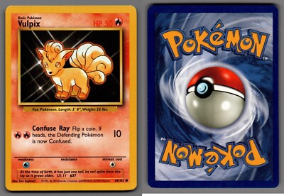 1999 Pokemon, Base Set, #68/102 Vulpix, Common | eBay