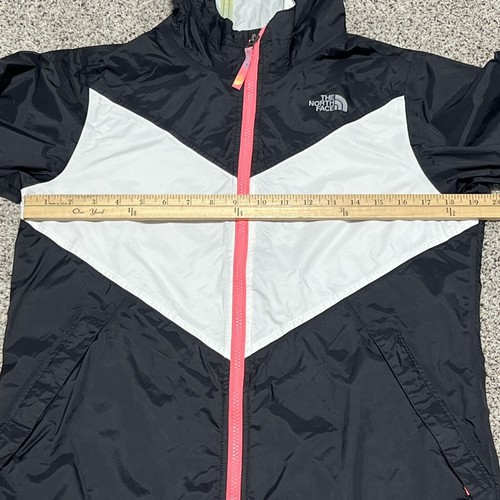 The North Face Jacket Girl Extra Large Black Pink Hyvent Windbreaker Hooded Rain - Picture 7 of 11