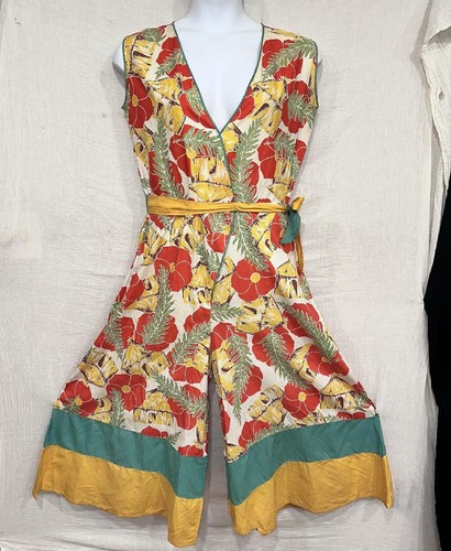 Vtg Women 20s 30s Tropical Hawaiian Beach Sportswear Pajamas Lounge Jumpsuit - Picture 2 of 19