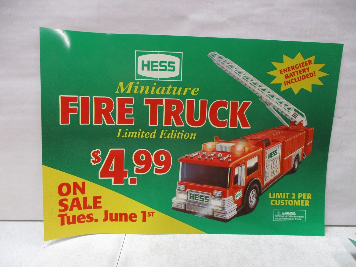 1999 hess miniature fire truck worth sales