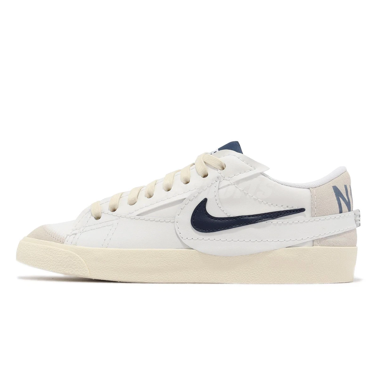 Nike Blazer Low 77 Jumbo SE Summit White Navy Men Casual Lifestyle FD0378-121