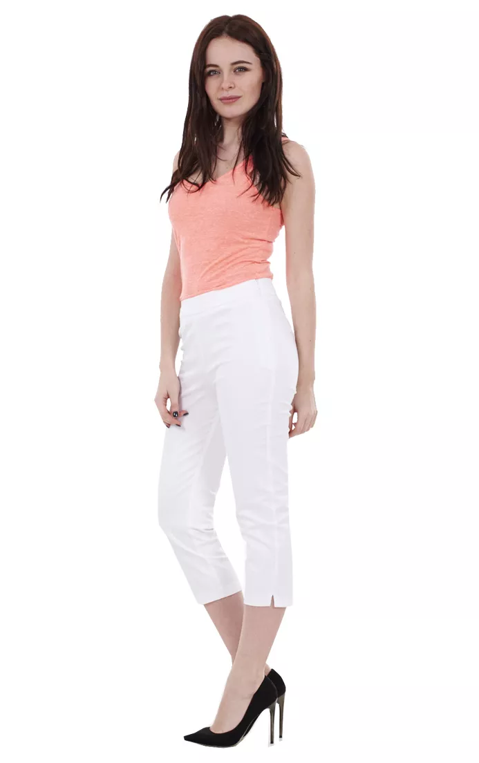 Ladies Pull On Cropped Trousers Womens Pants Crops Summer Jeggings