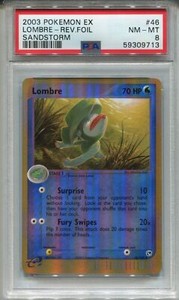 Pokemon Ex Sandstorm Reverse Foil Card #46 Lombre PSA 8