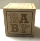 Baby Birth Announcement Block, Wooden, 2" x 2", Brand New