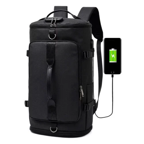 Rucksack Damen Herren Schwarz Sport Schulrucksack Arbeit Laptoptasche Tasche Neu