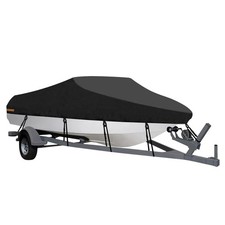 Waterproof Boat Cover 20-22 Ft Long Black 20'-22',Beam width up to 100"