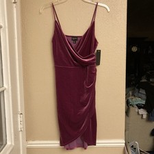 Free Press Velvet Magenta Dress