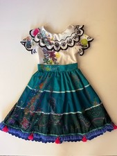 Encanto Mirabel Girl's Dress Up DISNEY Sz 5/6 Costume Floral Multi Skirt Tassels
