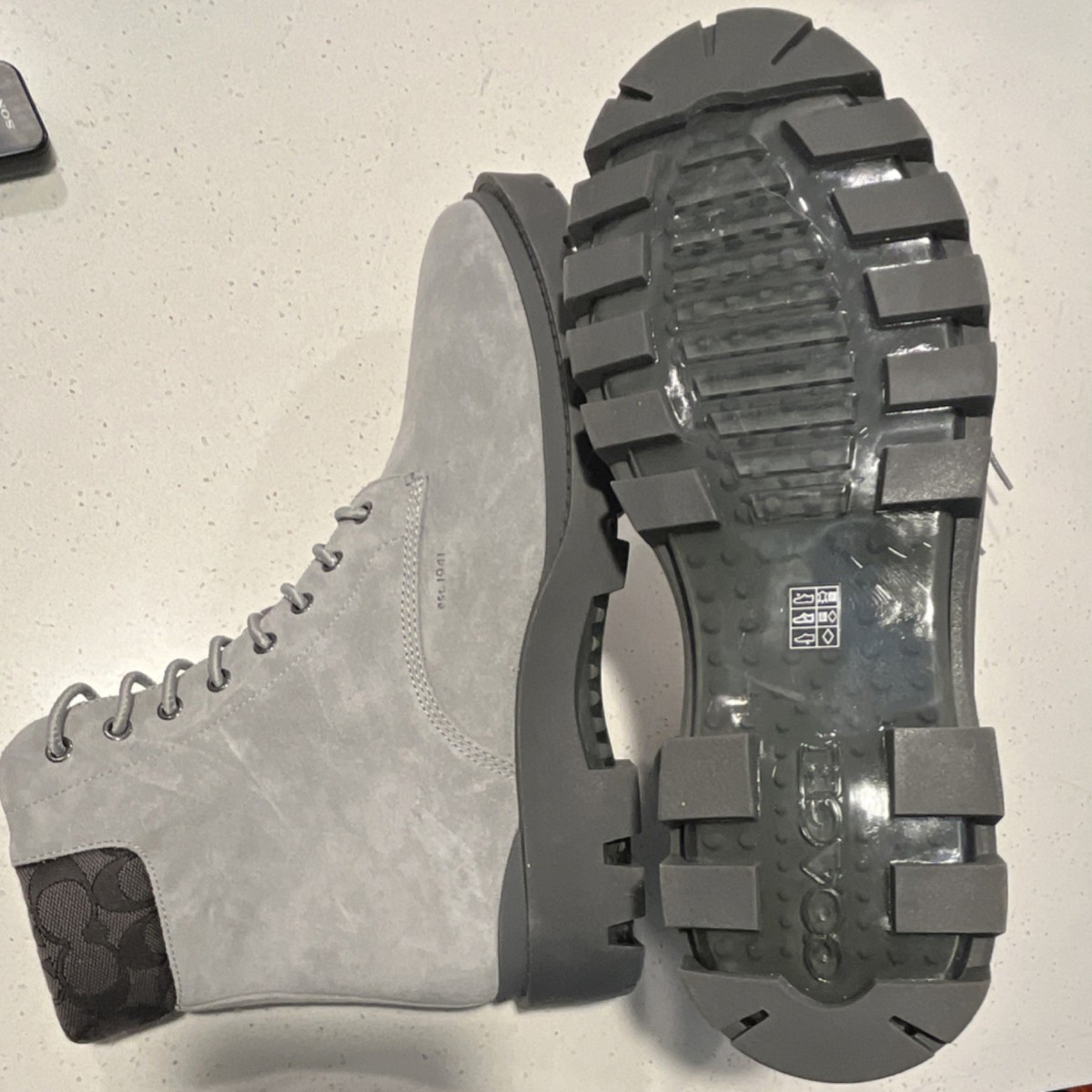 Coach Men’s Size 12 Gray Signature Lace-Up Combat Boots Coach Lace Up Boots for Men for Sale | Shop New & Used Men main image 4