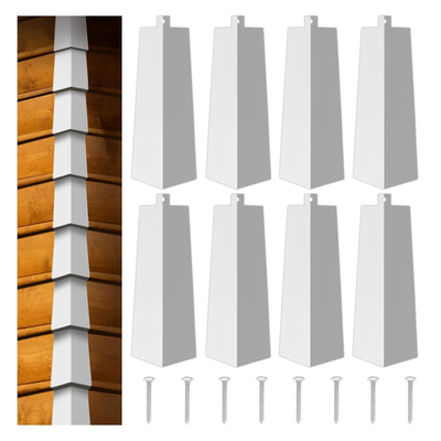 #ad 8 Pcs White Aluminum Siding Corners 8 Inch Trim with Metal Nails for Mobile Home $40.99